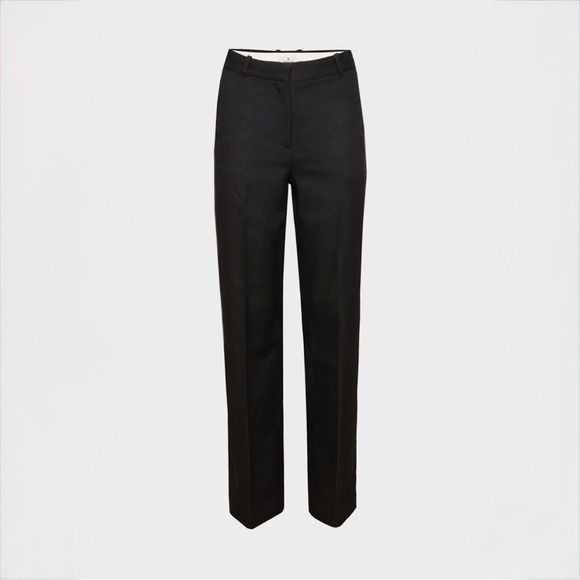 Babaton Agency Wool Blend Tailored Trouser Black High Rise Wide Leg Size 4 - Picture 5 of 16